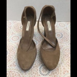 Uterque Brown Suede High Platform Heels